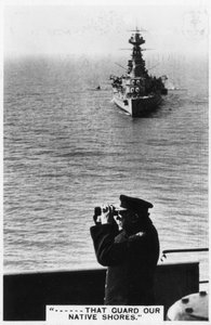 Slagschip HMS Hood tijdens lente-oefeningen, 1937 door Unbekannt
