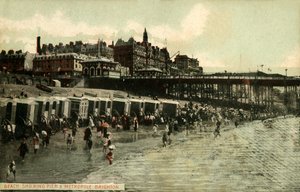 Strand met pier en Metropole, Brighton door Unbekannt