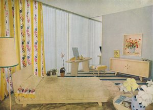 Slaapkamer ontworpen door Suzanne Guiguichon, 1939 door Unbekannt