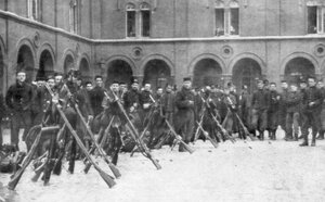 Belgische soldaten van de 9e Gemengde Brigade, Slag bij Luik, België door Unbekannt