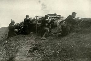 Belgen houden de rivier bij Termonde, 1919 door Unbekannt