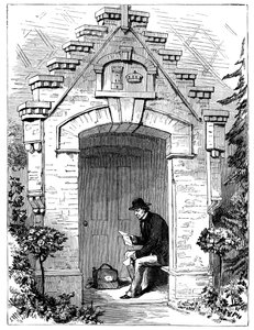 Benjamin Disraeli 1804-1881 leest brieven in de veranda van Hughenden Lodge, 19e eeuw