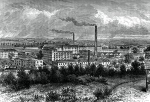 Bessbrook Mills en dorp, County Armagh, Ierland, ca. 1880 door Unbekannt