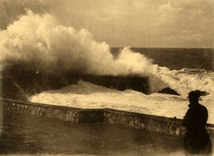 Biarritz - Effect van de golf op de dijk van de Rocher de la Vierge, ca. 1930