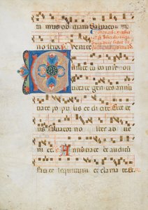 Bifolium met Initiaal C, uit een antifonarium, Italiaans, ca. 1320