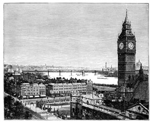 Big Ben en de Houses of Parliament, Westminster, Londen, 1870 door Unbekannt