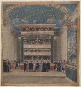 Paleis van Binche tijdens de festiviteiten in augustus 1549, 1549