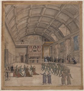 Paleis van Binche tijdens de festiviteiten in augustus 1549