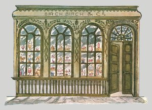 Voorgevel van de winkel van Birch, City of London, 1928 door Unbekannt