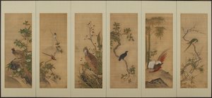 Vogels en bloemen door Unbekannt