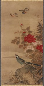 Vogels en bloemen door Unbekannt