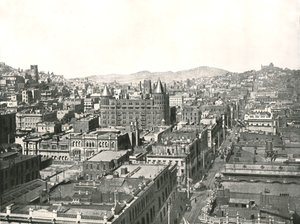 Vogelperspectief vanaf de toren van het Chronicle Building, San Francisco, VS, 1895 door Unbekannt