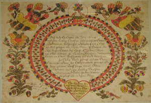 Geboorte- en doopcertificaat, 1784 door Unbekannt