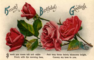 Verjaardagskaart, ca. 1900-1929 door Unbekannt