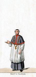 Bisschop in huisjurk, kostuumontwerp voor Shakespeares toneelstuk, Henry VIII, 19e eeuw door Unbekannt
