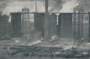 Hoogovens bij Bell Bros. IJzerwerken, Middlesborough, 1910 door Unbekannt