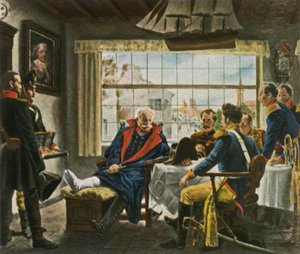 Blücher neemt Napoleons medailles en hoed in bezit na...Waterloo, 18 juni 1815, 1936