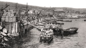 Boten op de rivier Malecon, Valparaiso, Chili