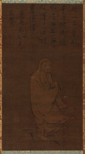 Bodhidharma steekt de Yangzi over op een riet, 15e eeuw
