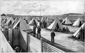 Boerengevangenen in een kamp in Bloemfontein, 2e Boerenoorlog, 1899-1902 door Unbekannt