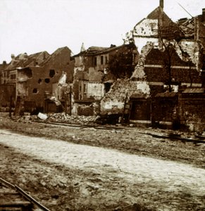 Gebombardeerde gebouwen, Nieuwpoort, Vlaanderen, België