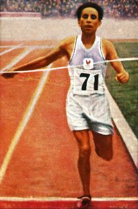 Boughera El Ouafi wint de marathon voor Frankrijk, 1928 door Unbekannt