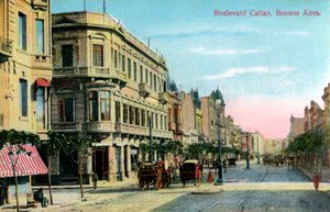 Boulevard Callao, Buenos Aires, Argentinië, laat 19e of begin 20e eeuw