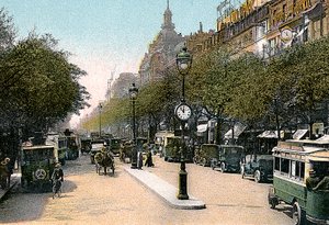 Boulevard des Italiens, Parijs, met auto
