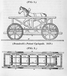 Brandreths door paarden aangedreven locomotief Cycloped, 1829 door Unbekannt