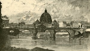 Brug van St. Angelo, Rome door Unbekannt