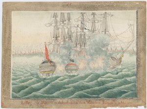 Brik Mercury vecht tegen twee Turkse schepen op 14 mei 1829, 1829 door Unbekannt