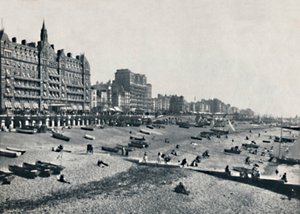 Brighton - Het Hotel Métropole en strand, 1895 door Unbekannt