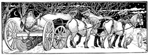 Het Yule-blok thuisbrengen, 1883