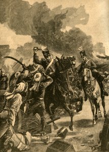 Britse generaal Joseph Thackwell bij de Slag bij Sobraon, Punjab, India, 1846 c1890