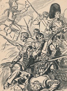 Britse soldaten bij de Slag bij Waterloo, ca. 1907 door Unbekannt