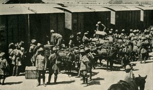 Britse en Indiase soldaten in Bombay, India, Eerste Wereldoorlog, 1914 door Unbekannt