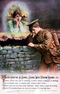 Britse soldaat droomt van zijn geliefde thuis, Eerste Wereldoorlog, 1914-1918 door Unbekannt