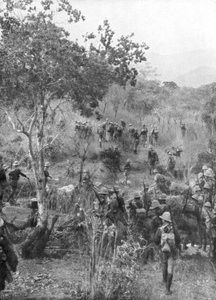 Britse troepen in de bush aan de grenzen van Duits Oost-Afrika, Eerste Wereldoorlog, 1915 door Unbekannt