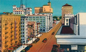 Broadway. San Diego, Californië, ca. 1941 door Unbekannt