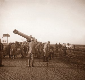 Kapotte zware artillerie, Somme, Noord-Frankrijk door Unbekannt