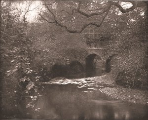 Beek en brug in het New Forest, Hampshire, 1894