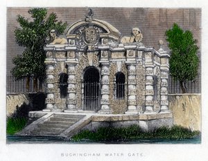 Buckingham Water Gate, de Strand, Londen, c1850 door Unbekannt