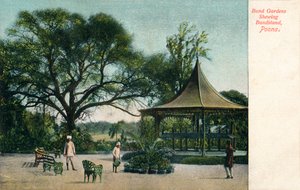 Bund Gardens met muziektent, Poona, ca. 1900