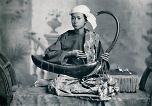 Birmese harp speler, 1902