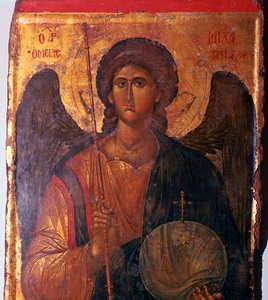 Byzantijns icoon van de Aartsengel Michaël, 14e eeuw