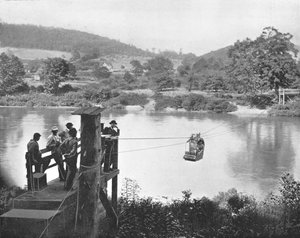 Kabelveerboot, nabij La Colle, Pennsylvania, VS, ca. 1900 door Unbekannt