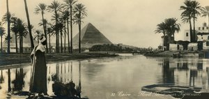 Caïro - Overstromingstijd bij piramides, ca 1918-ca 1939