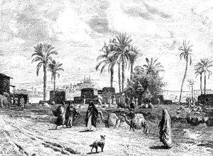 Caïro gezien vanaf de linkeroever van de Nijl, 1881
