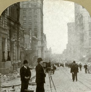 California St., kijkend naar het veerbootdepot - Bankdistrict, 1906 door Unbekannt
