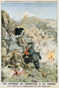 Cameramannen onder vuur tijdens het filmen in de Eerste Balkanoorlog, 1912 door Unbekannt